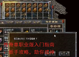 传奇单职业版入门指南:新手攻略,助你成神 传奇单职业版入门指南:新手攻略,助你成神