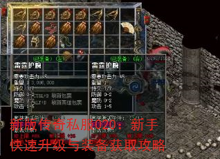 新版传奇私服020:新手快速升级与装备获取攻略 新版传奇私服020:新手快速升级与装备获取攻略