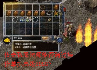 传奇私服法师能否通过操作单挑高级BOSS? 传奇私服法师能否通过操作单挑高级BOSS?
