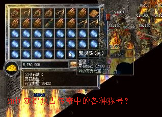 如何获得复古传奇中的各种称号? 如何获得复古传奇中的各种称号?