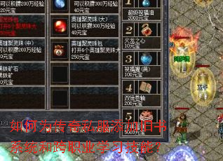 如何为传奇私服添加旧书系统和跨职业学习技能? 如何为传奇私服添加旧书系统和跨职业学习技能?